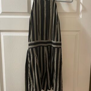 Moon River Black and White Striped Jumpsuit
